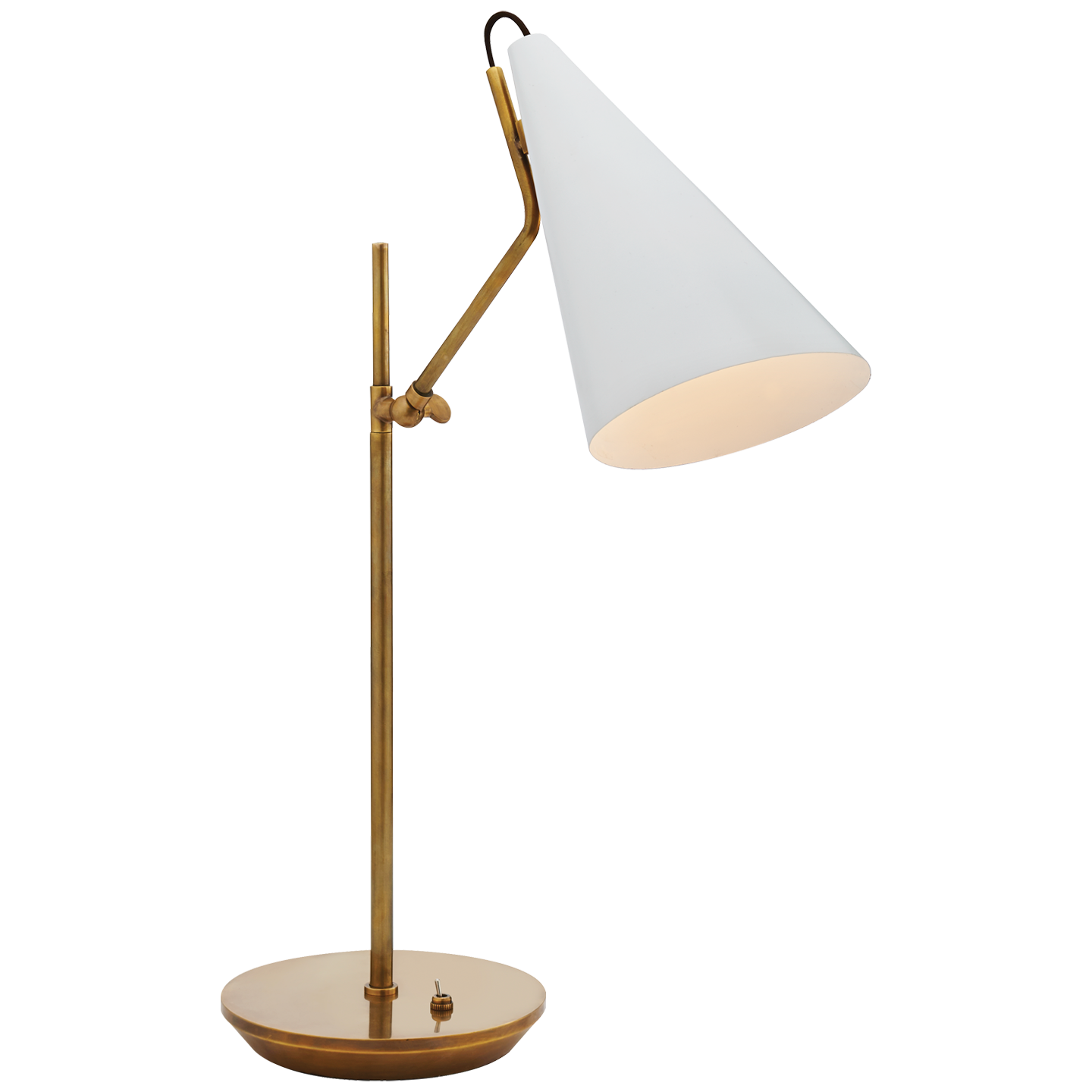 Ladda upp bild till gallerivisning, Clemente Table Lamp in Hand-Rubbed Antique Brass with White

