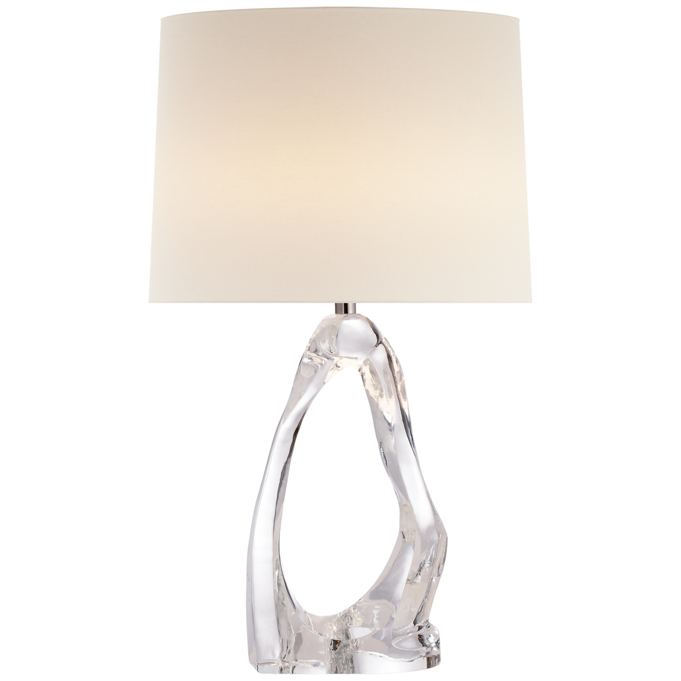 Cannes Table Lamp in Clear Glass with Linen Shade