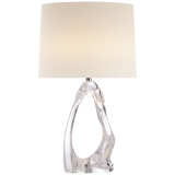 Cannes Table Lamp in Clear Glass with Linen Shade
