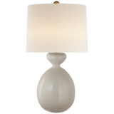 Gannet Table Lamp in Bone Craquelure with Linen Shade