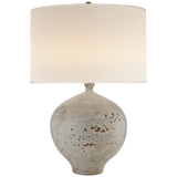 Gaios Table Lamp in Pharaoh White with Linen Shade