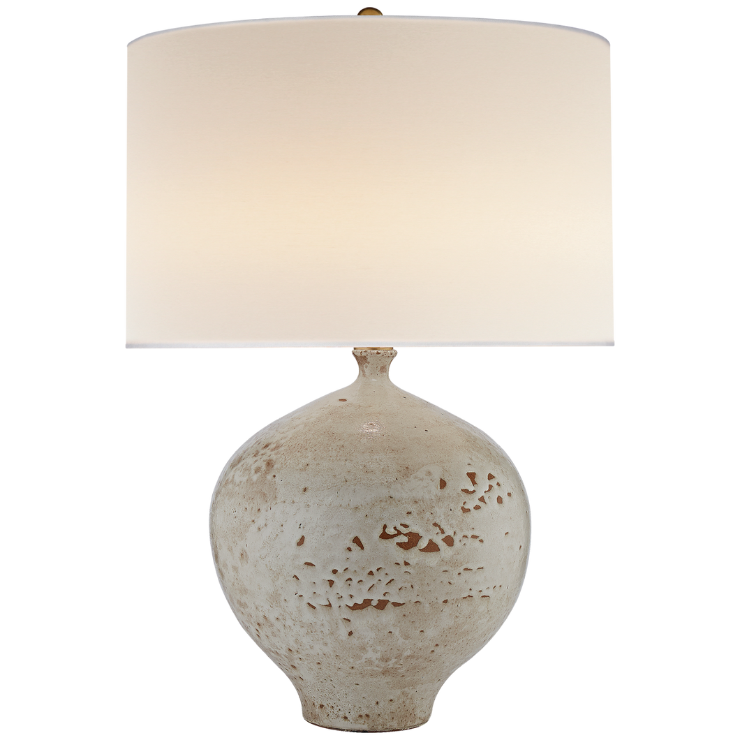 Gaios Table Lamp in Pharaoh White with Linen Shade