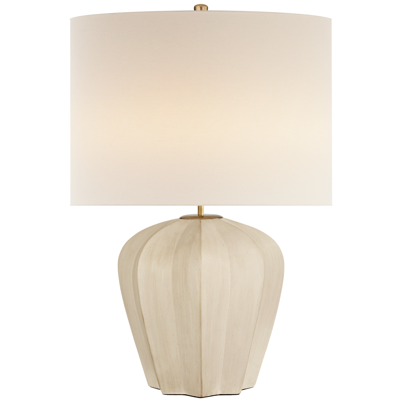 Pierrepont Medium Table Lamp in Stone White with Linen Shade