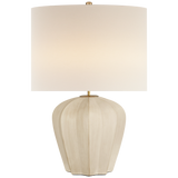 Pierrepont Medium Table Lamp in Stone White with Linen Shade