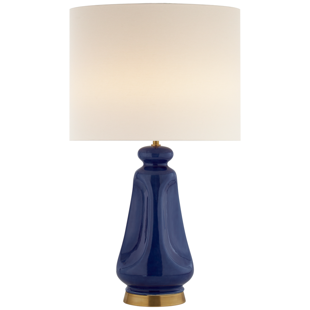 Kapila Table Lamp in Blue Celadon with Linen Shade