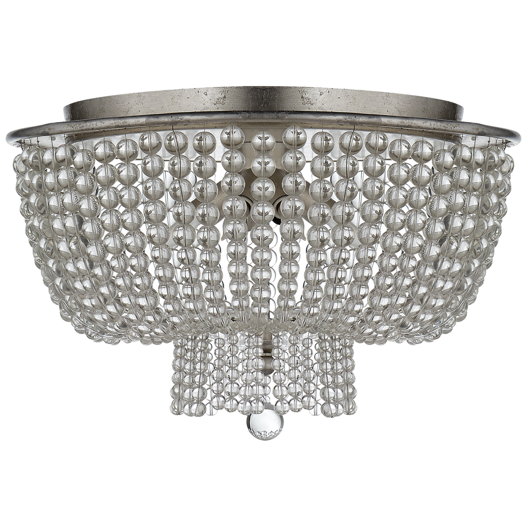 Jacqueline Flush Mount in Burnished Silver Leaf with Clear Glass