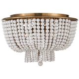 Jacqueline Flush Mount in Hand-Rubbed Antique Brass with White Acrylic