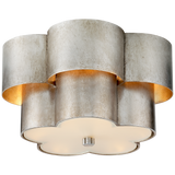 Arabelle Flush Mount in Burnished Silver Leaf with Frosted Acrylic
