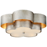 Arabelle Large Flush Mount in Burnished Silver Leaf with Frosted Acrylic