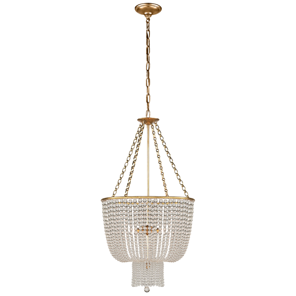 Jacqueline Chandelier in Hand-Rubbed Antique Brass with Clear Glass