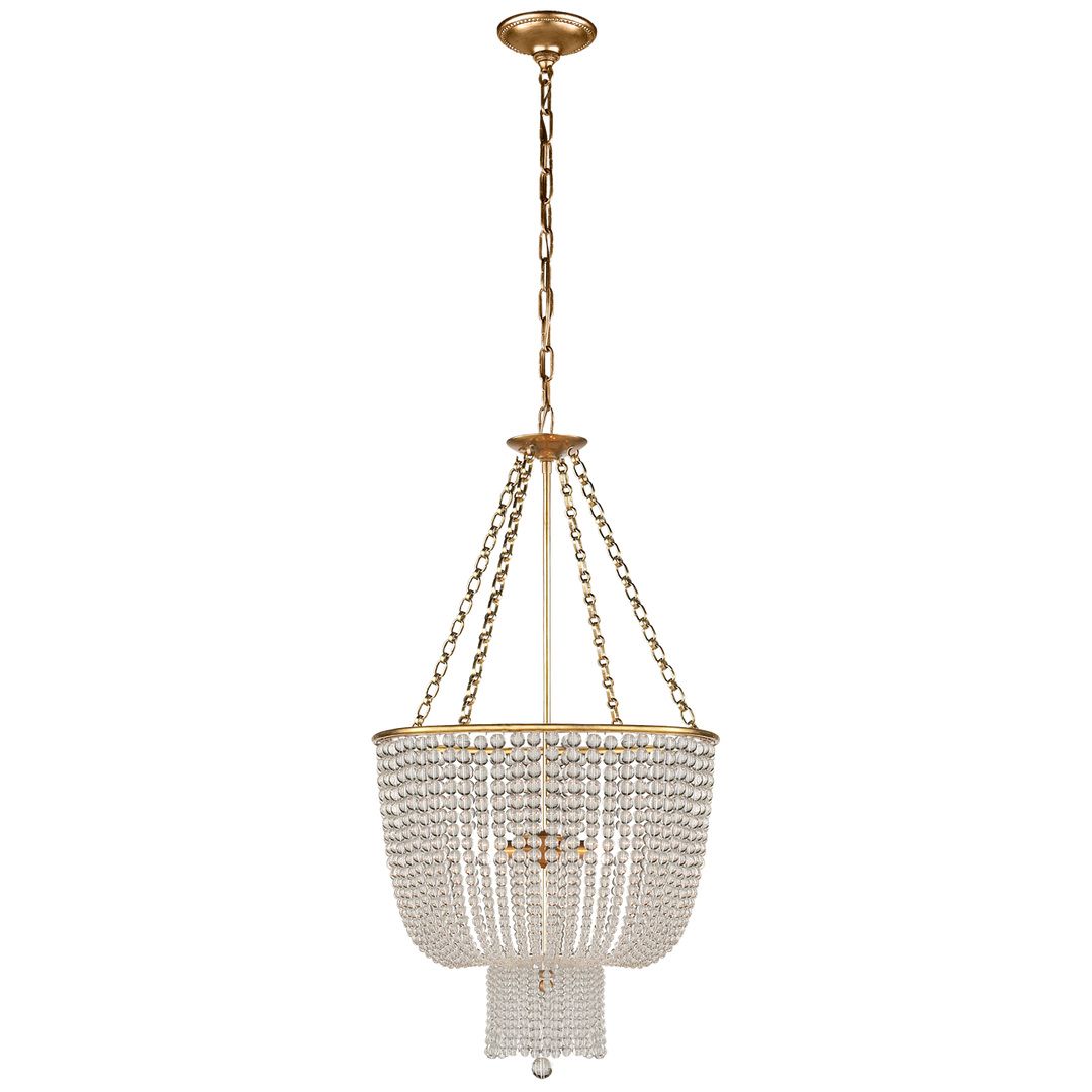 Jacqueline Chandelier in Hand-Rubbed Antique Brass with Clear Glass