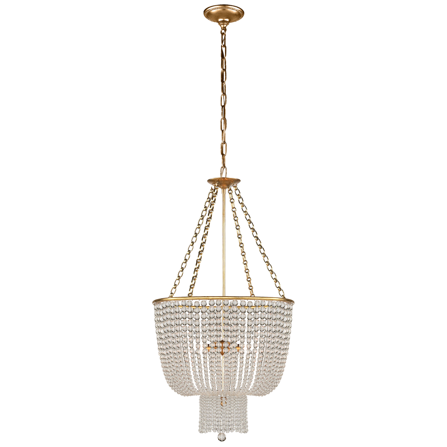 Lataa kuva Galleria-katseluun, Jacqueline Chandelier in Hand-Rubbed Antique Brass with Clear Glass
