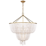 Jacqueline Two-Tier Chandelier in Hand-Rubbed Antique Brass with White Acrylic