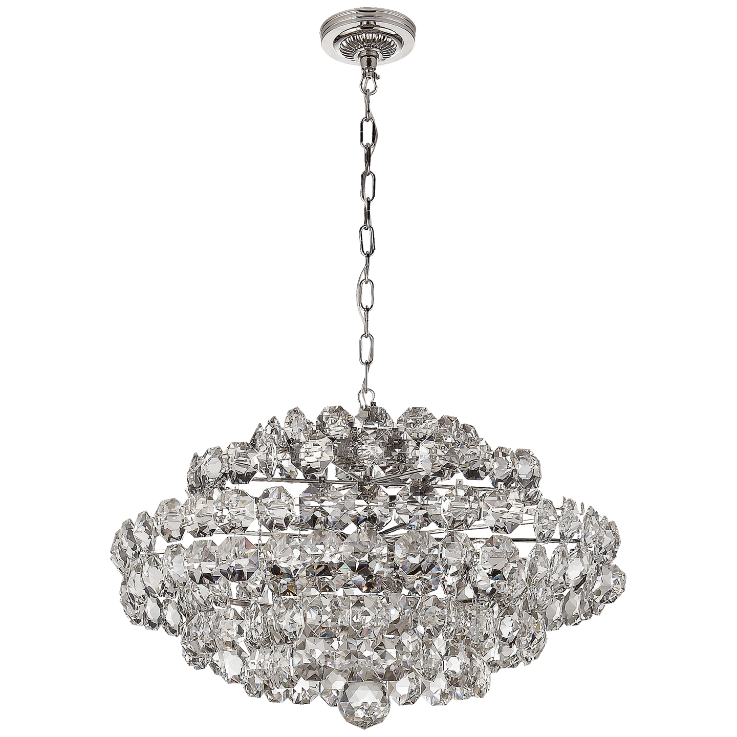 Lade das Bild in den Galerie-Viewer, Sanger Small Chandelier in Polished Nickel with Crystal
