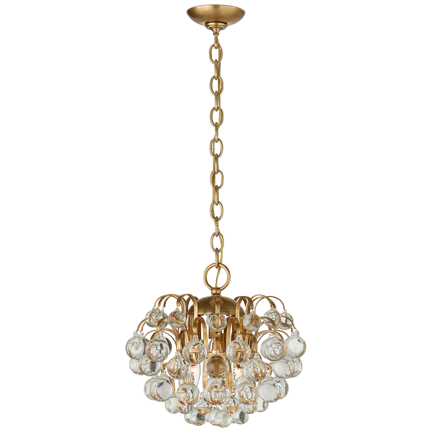 Lade das Bild in den Galerie-Viewer, Bellvale Small Chandelier in Hand-Rubbed Antique Brass with Crystal
