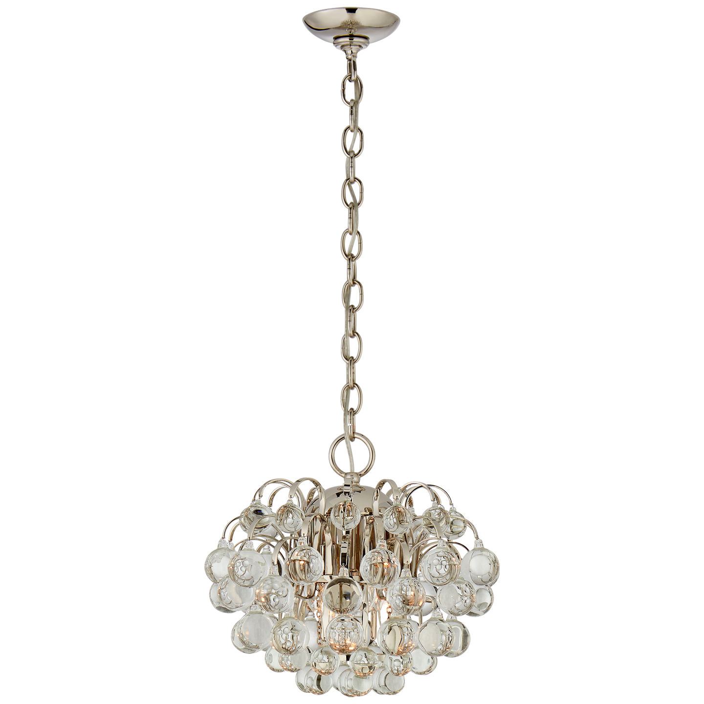 Lade das Bild in den Galerie-Viewer, Bellvale Small Chandelier in Polished Nickel with Crystal
