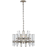 Bonnington Chandelier in Polished Nickel with Crystal