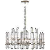 Bonnington Large Chandelier in Polished Nickel with Crystal