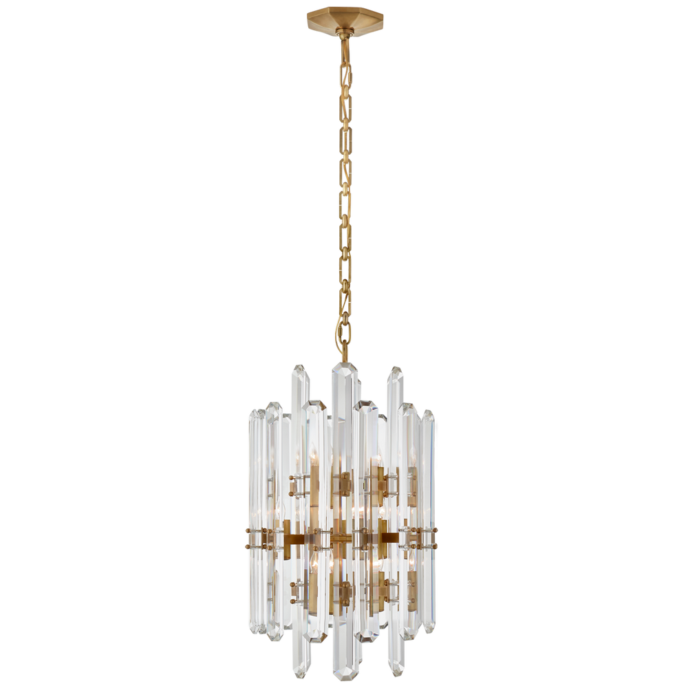 Bonnington Tall Chandelier in Hand-Rubbed Antique Brass