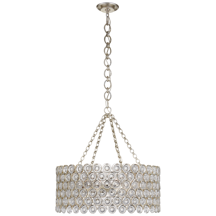 Lesina Chandelier in Burnished Silver Leaf with Crystal