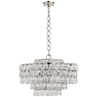Liscia Medium Chandelier in Polished Nickel with Crystal