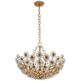 Claret Short Chandelier in Gild with Crystal