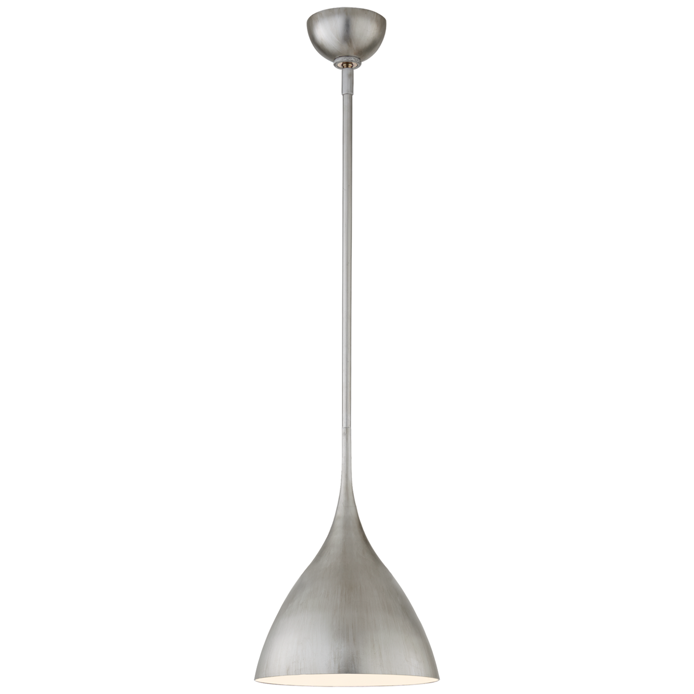 Agnes Small Pendant in Burnished Silver Leaf with White Interior