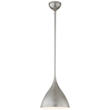Agnes Small Pendant in Burnished Silver Leaf with White Interior