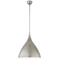 Agnes Medium Pendant in Burnished Silver Leaf with White Interior