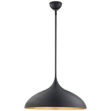 Agnes Large Pendant in Matte Black with Gild Interior