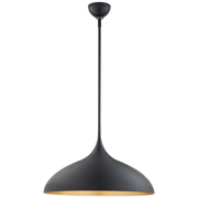 Agnes Large Pendant in Matte Black with Gild Interior