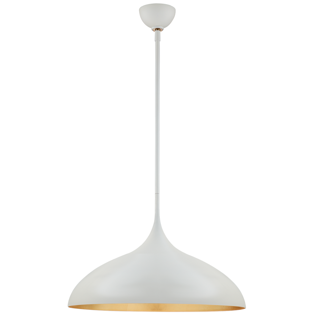 Agnes Large Pendant in Plaster White with Gild Interior