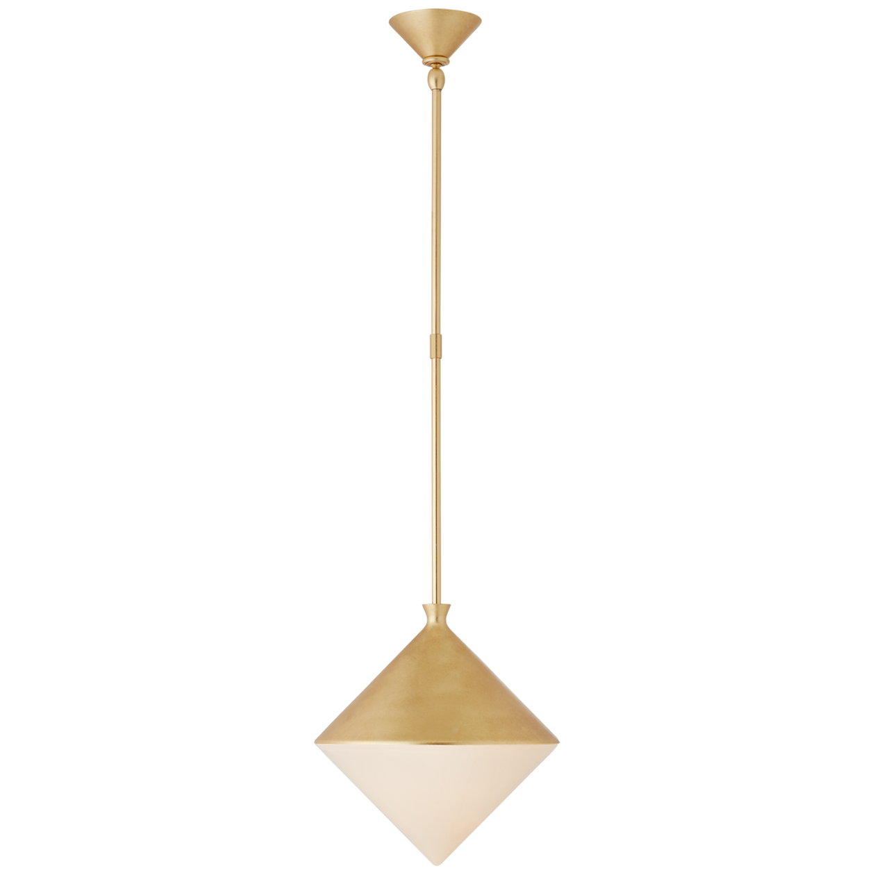 Sarnen Small Pendant in Gild with White Glass