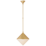 Sarnen Small Pendant in Gild with White Glass
