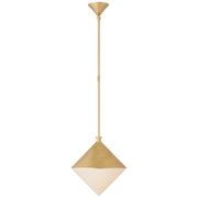 Sarnen Small Pendant in Gild with White Glass