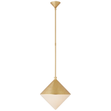 Sarnen Medium Pendant in Gild with White Glass