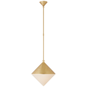 Sarnen Medium Pendant in Gild with White Glass
