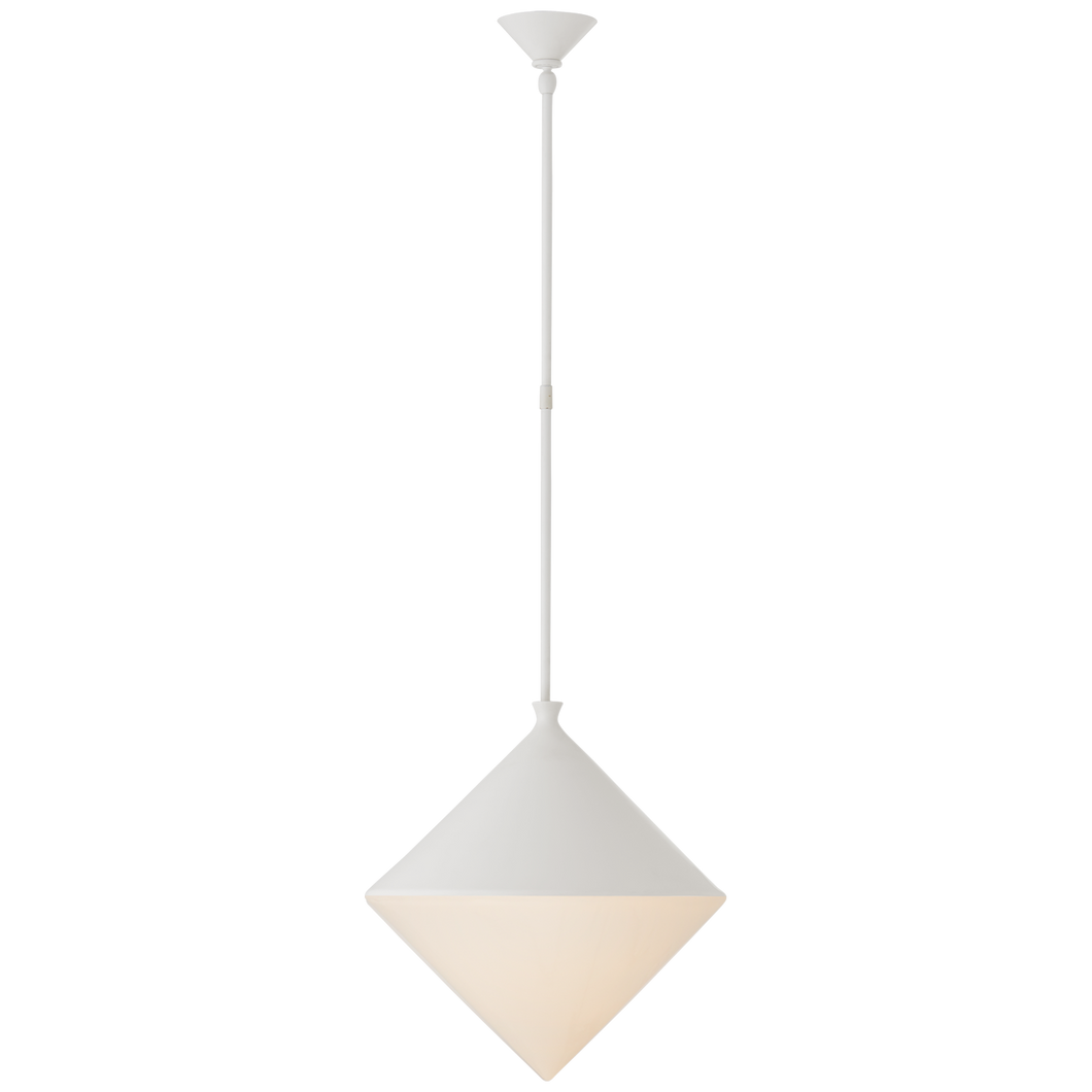 Sarnen Large Pendant in Matte White with White Glass