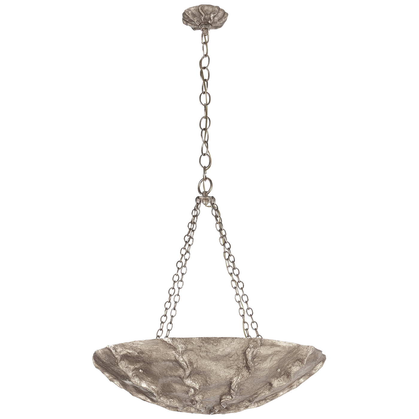 Benit Medium Sculpted Chandelier in Burnished Silver Leaf