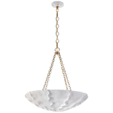 Benit Medium Sculpted Chandelier in Plaster White and Gild