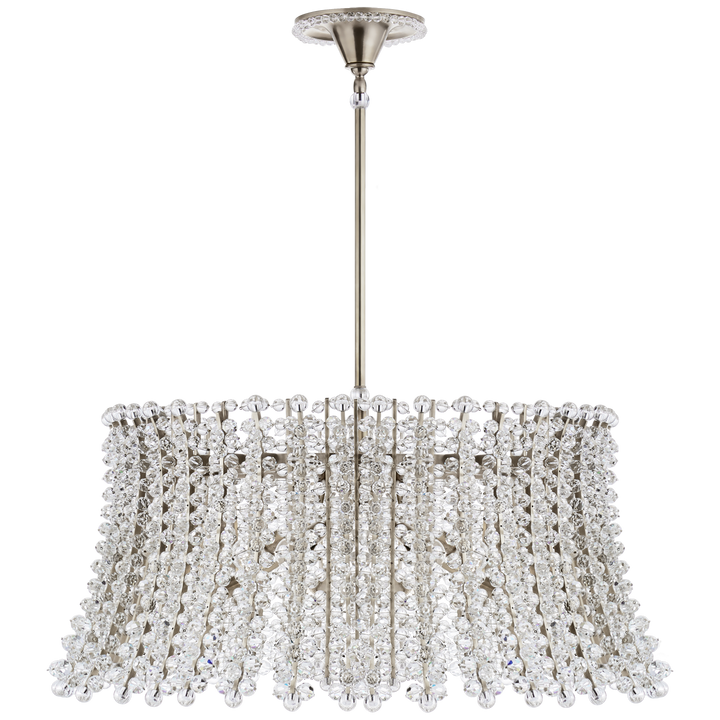 Serafina Large Drum Chandelier in Polished Nickel with Crystal