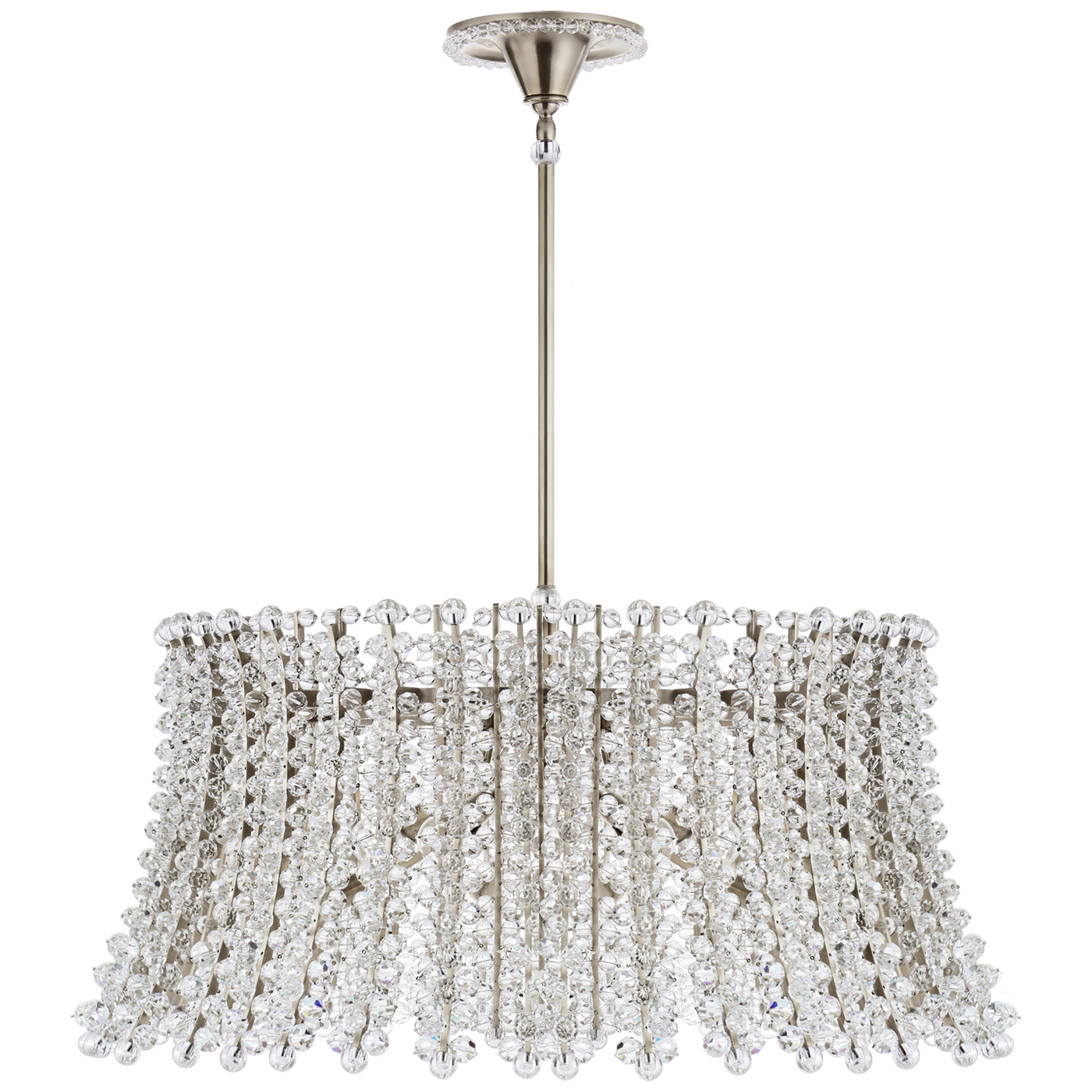 Serafina Large Drum Chandelier in Polished Nickel with Crystal