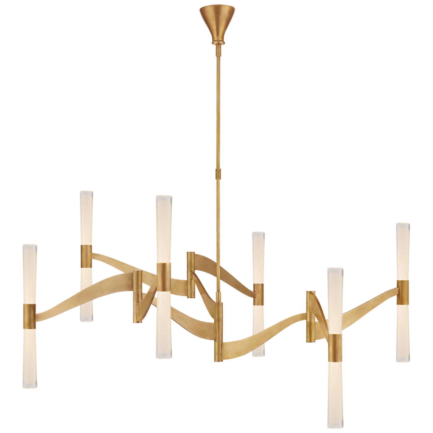 Brenta Grande Chandelier in Hand-Rubbed Antique Brass with Clear Glass 