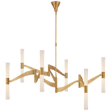 Brenta Grande Chandelier in Hand-Rubbed Antique Brass with Clear Glass 