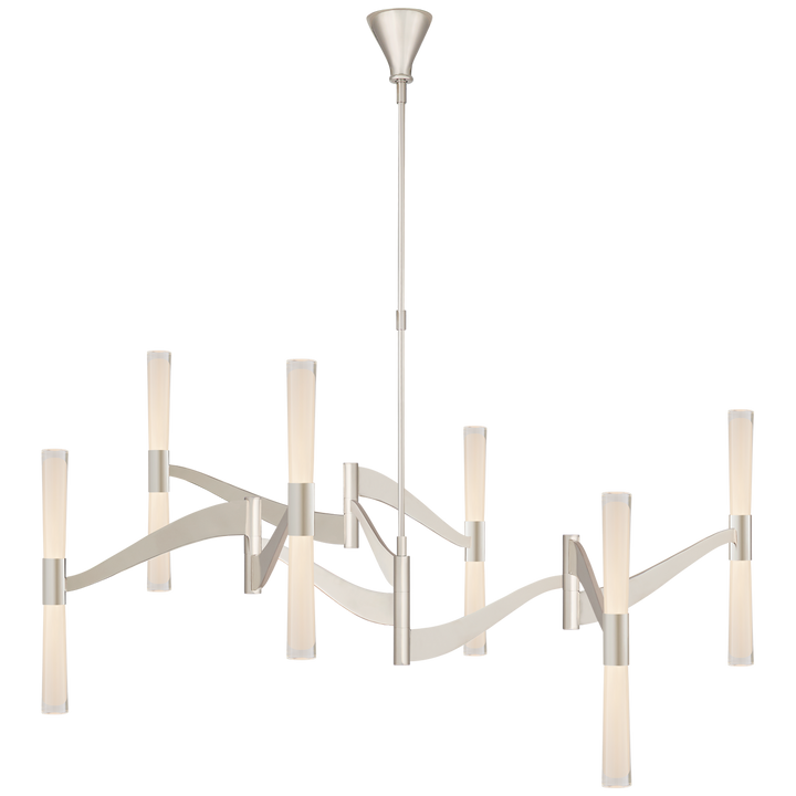 Brenta Grande Chandelier in Polished Nickel with Clear Glass 