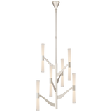 Brenta Medium Tall Chandelier in Polished Nickel with Clear Glass 