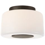 Acme Small Flush Mount in Bronze with White Glass