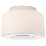 Acme Small Flush Mount in Polished Nickel with White Glass