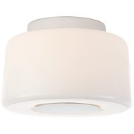 Acme Small Flush Mount in Polished Nickel with White Glass