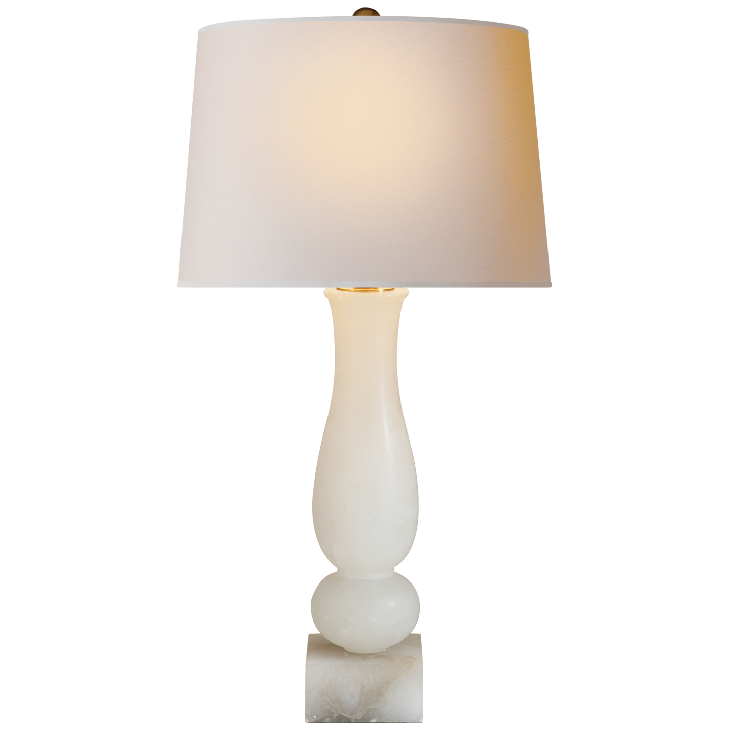 Lade das Bild in den Galerie-Viewer, Contemporary Balustrade Table Lamp in Alabaster with Natural Paper Shade
